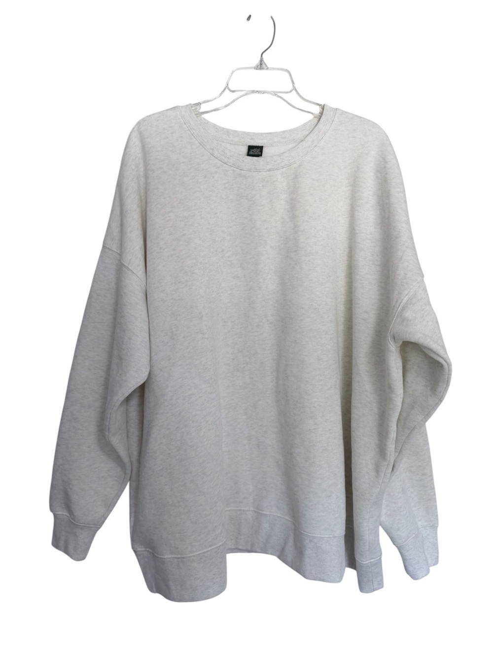 Wild Fable Women Oversized Crewneck Sweatshirt in Light Cream XXL